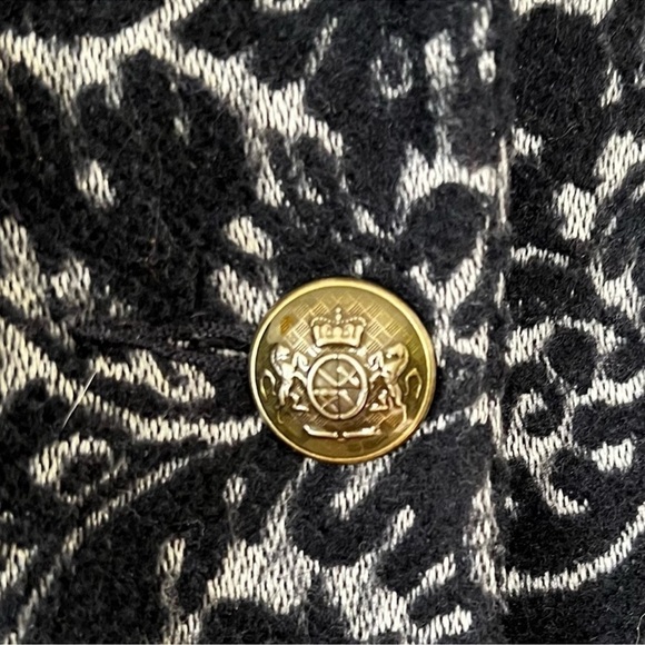 Cabi Wool Blend Jacquard Navy and Gray Jacket size 12 - Picture 14 of 16